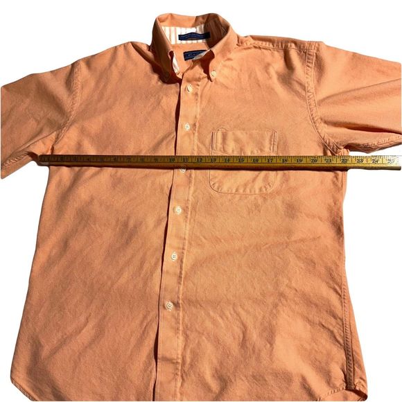 J McLaughlin Men's Peach Flip Cuff Button Down Shirt Size M 2Ply Cotton - Picture 5 of 8
